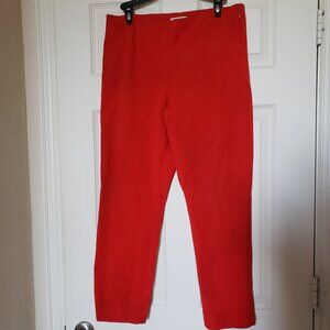 Neiman Marcus Women's Red Cropped Pants with Side Zipper - Size 10 - EUC